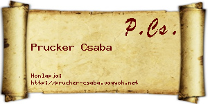 Prucker Csaba névjegykártya
